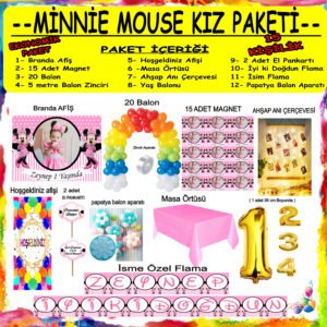 MİNNİE MOUSE KIZ DOĞUM GÜNÜ PAKETİ