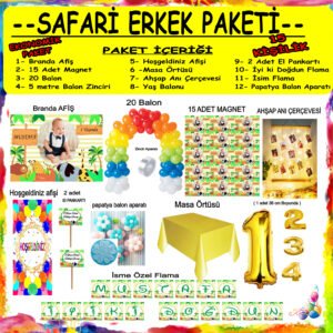 SAFARİ ERKEK DOĞUM GÜNÜ SETİ